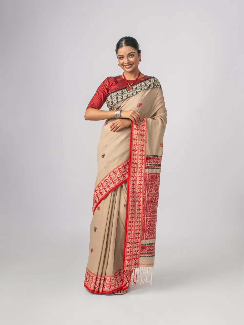 Handwoven Cotton Assam Saree